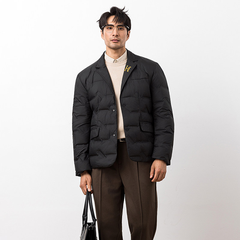 2025冬季新款超柔面料西装刺绣羽绒服90白鸭绒9825-P255大叔,男装西服套装,钱塘6023