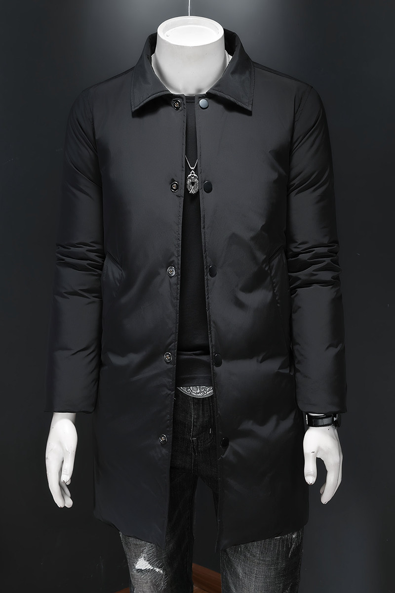 2024商务加厚新款男士中长款90白鸭绒羽绒服9819-P345假模,男装羽绒服,钱塘6023