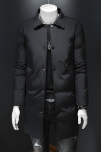 2024商务加厚新款男士中长款90白鸭绒羽绒服9819-P345假模图片