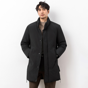 主推商务加厚新款男士中长款90白鸭绒羽绒服9818-P355大叔长期款