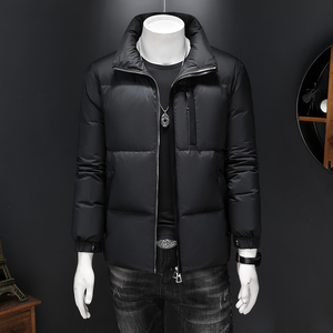 2025微落肩加厚皮拼接男士90白鸭绒羽绒服9821-P320假模,男装羽绒服,钱塘6023