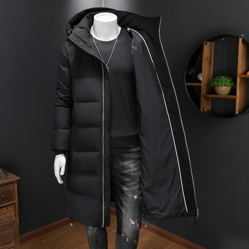 2025冬季新款TR面料长款连帽羽绒服加厚90白鸭绒9831-P425假模,男装羽绒服,钱塘6023