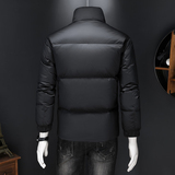 2025微落肩加厚皮拼接男士90白鸭绒羽绒服9821-P320假模，男装羽绒服，钱塘6023