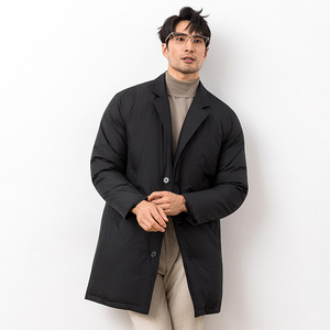 超柔超轻2025冬季新款西装领中长款加厚羽绒服男 9827-P325大叔图片