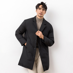 超柔超轻2025冬季新款西装领中长款加厚羽绒服男 9827-P325大叔图片