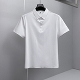 26夏季多色新款纯色商务冰丝无痕修身POLO衫翻领短袖6588-P68挂绿，男装T恤，钱塘6023