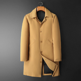 超柔蛋白新款拼接双领中长款商务羽绒服90白鸭绒9830-P345平铺卡,男装羽绒服,钱塘6023,钱塘大厦