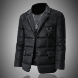 2024冬季新款男士西装领90白鸭绒羽绒服8895-P270有视频镂空，男装羽绒服，钱塘6023
