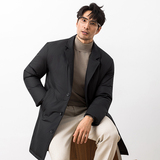 超柔超轻2025冬季新款西装领中长款加厚羽绒服男9827-P325大叔，男装西服套装，钱塘6023