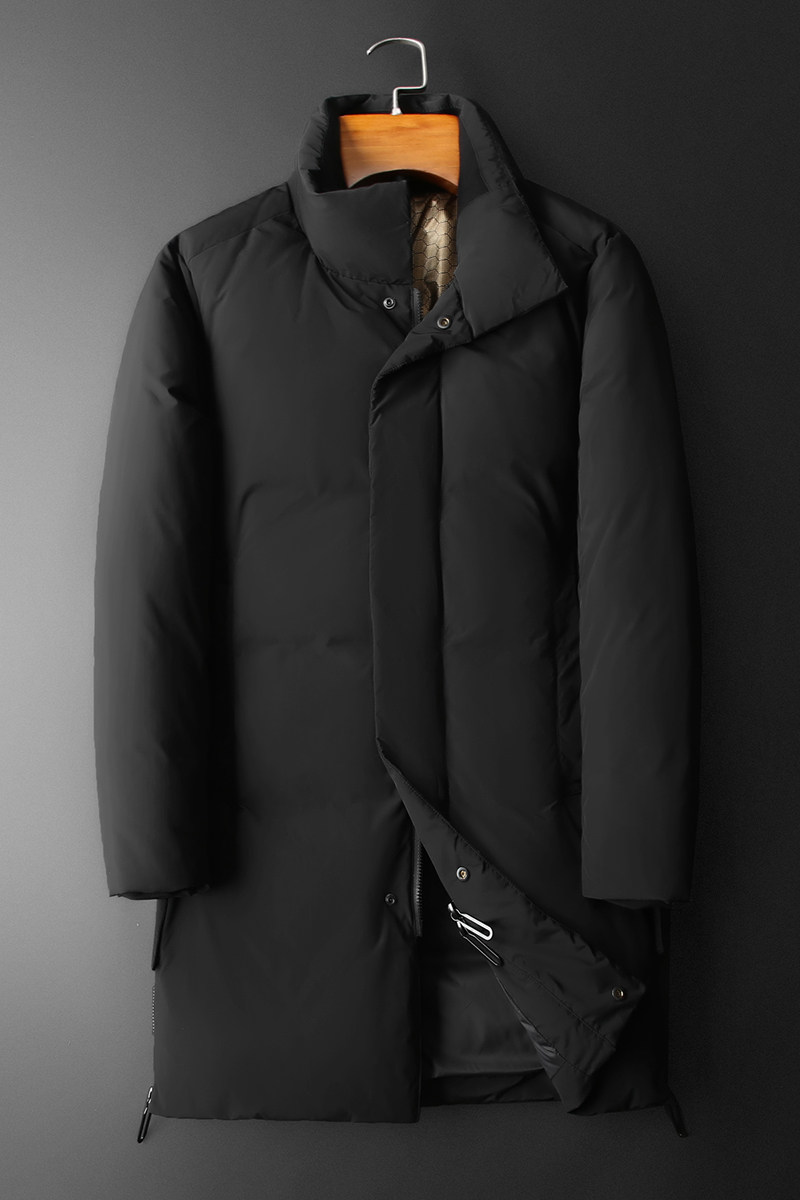2024商务加厚新款男士中长款90白鸭绒羽绒服9818-P355平铺,男装羽绒服,钱塘6023