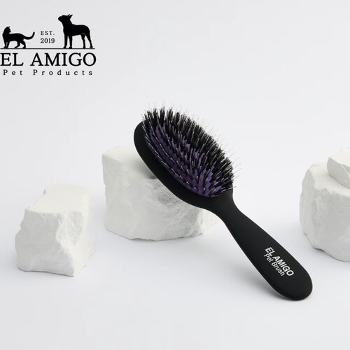 EL AMIGO梳子宠物狗狗猫咪猪鬃尼龙按摩洗澡毛发气垫狗EL梳子