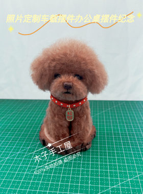 羊毛毡纯手工来图照片定制宠物狗狗猫猫兔子泰迪全身车载摆件玩偶
