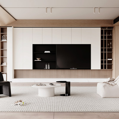 梦天木作电视柜定制客厅背景墙