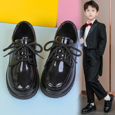 男童皮鞋黑色小学生礼表演出鞋
