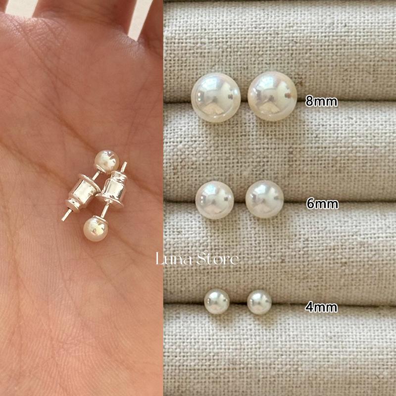 925银高品质仿马贝珍珠耳钉