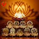 圆通佛具 镂空光影蜡烛烛台酥油灯座供佛堂家用禅意莲花灯盏供灯