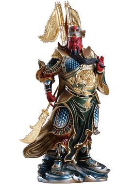 令旗祥云关公铜像武财神关公财神