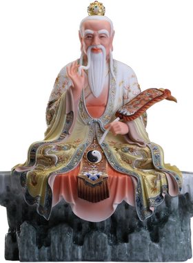 汉白玉太上老君神像供奉