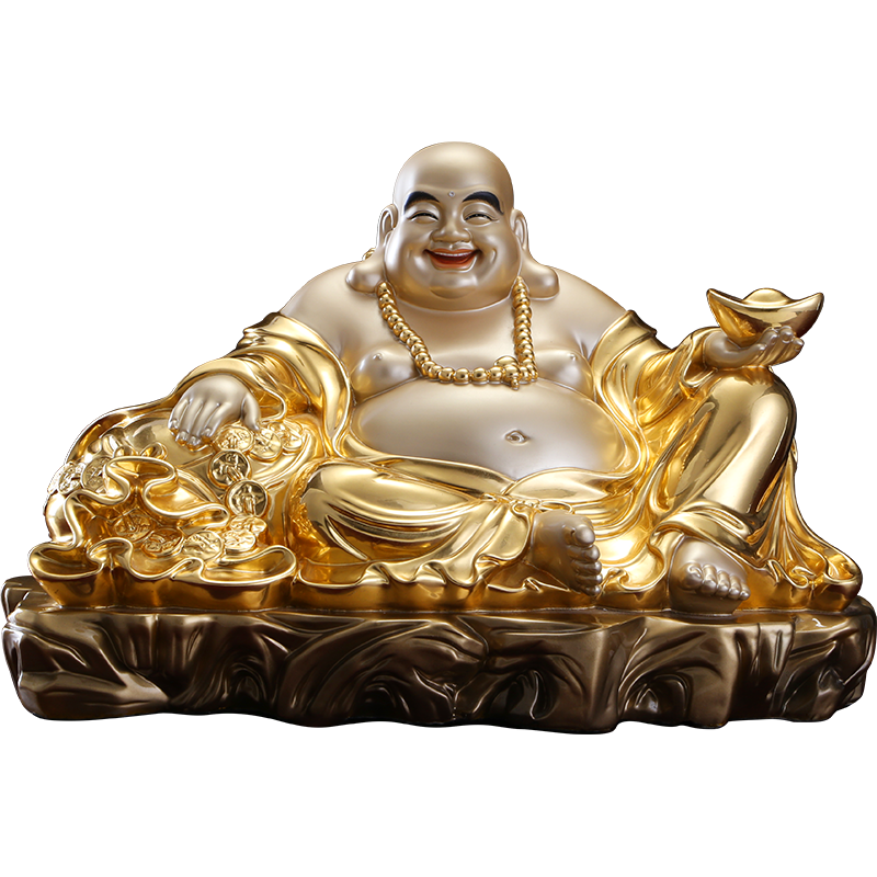 台湾贴金弥勒佛大肚开心笑佛