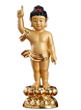 铜贴金浴佛太子像摆件浴佛节