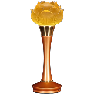 七彩琉璃莲花灯菩萨供灯 佛前供的莲花灯led长明灯供佛灯插电一对