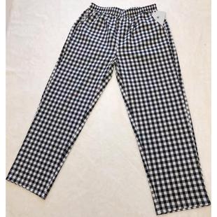 家居宽松透气全棉梭织无弹格子休闲可外穿春秋长裤 纯棉女睡裤 薄款