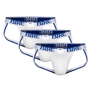 BIKE 棉男士双丁内裤三件装  立体囊袋柔软性感舒适低腰运动透气