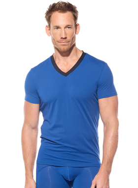 GREGG HOMME 修身柔软V领男士短袖T恤190407 吸湿排汗运动健身