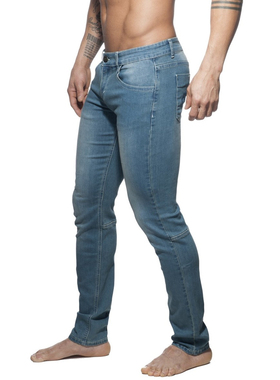 ADDICTED 低腰拉链设计修身紧身经典直筒男士牛仔长裤 AD636
