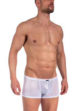MANSTORE 立体囊袋闪耀条纹透视丝滑低腰男士平角内裤 2-12444