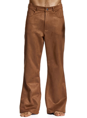 MODUS VIVENDI 人造麂皮男士喇叭长裤 透气修身低腰性感 32561