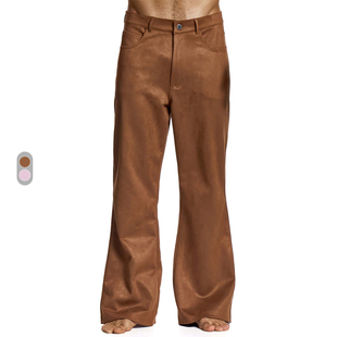 VIVENDI 低腰性感 人造麂皮男士 透气修身 32561 喇叭长裤 MODUS