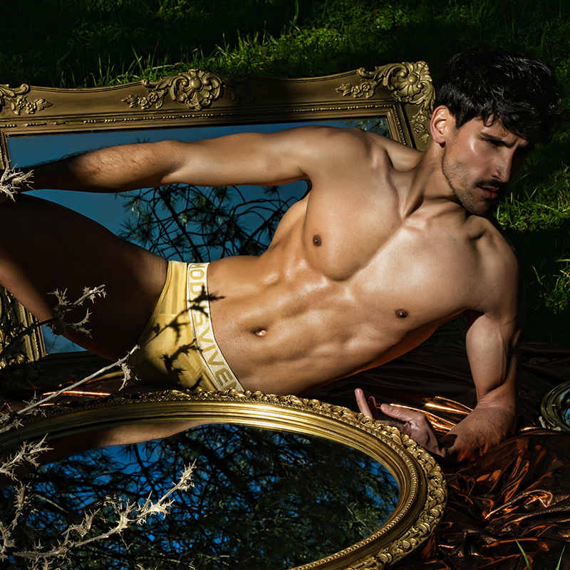 MV透气奢华条纹低腰男士三角内