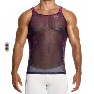 无袖 透视男士 背心 透气修身 21432 MODUS 渐变豹纹印花 VIVENDI