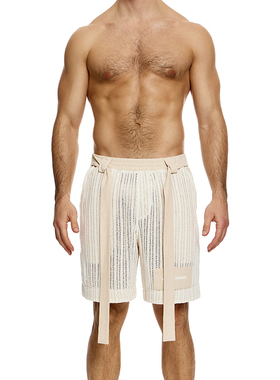 MODUS VIVENDI 复古编织时尚柔软舒适透气修身男士休闲短裤 07461