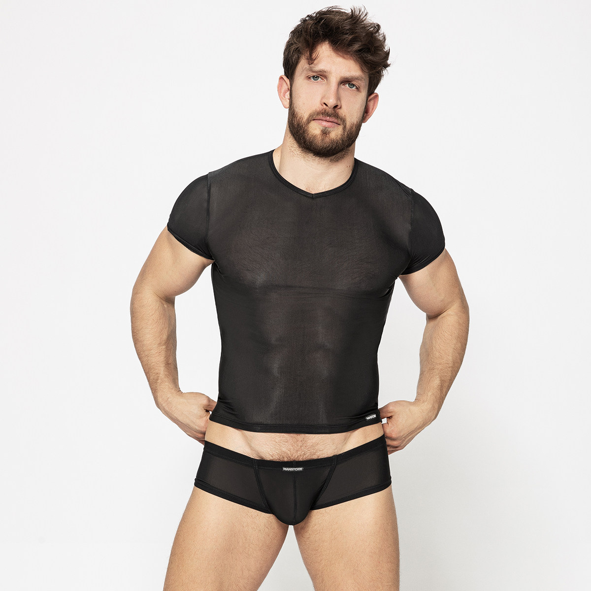 MANSTORE微透性感短袖T恤