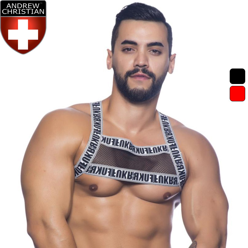 【现货】Andrew Christian 网眼透视性感男士弹力胸带肩带AC3135