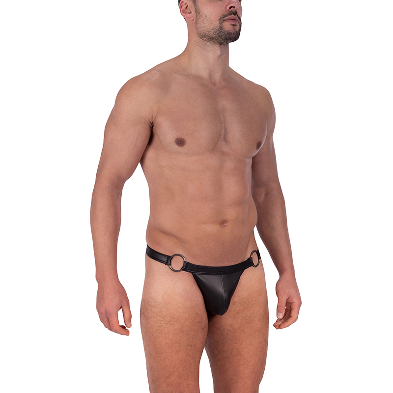 MANSTORE镂空男士仿皮三角内裤