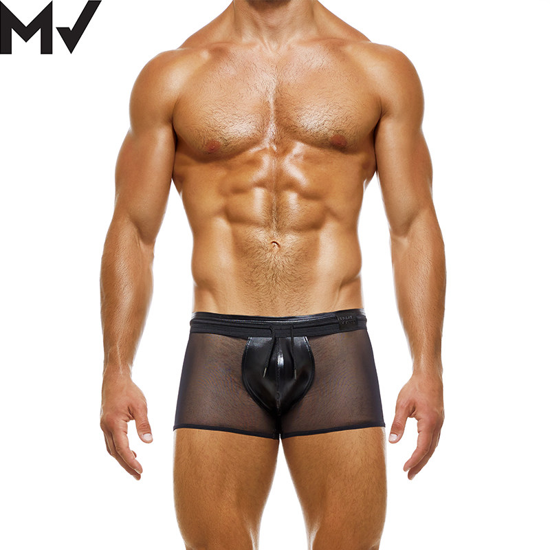MODUS VIVENDI 立体囊袋乳胶网纱性感透视低腰男士平角内裤 11221