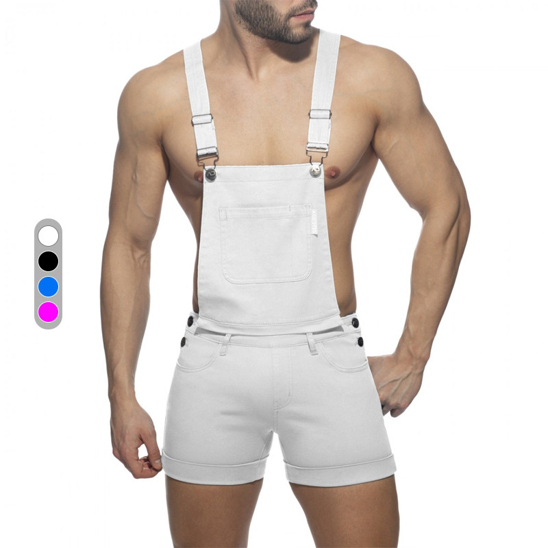 ADDICTED 环扣弹力修身可脱卸两穿性感纯色男士连体短裤AD1160