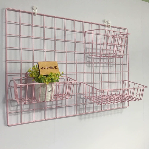 In ins nordic стиль фото стена стена железа сетчатая сетчатая кукла розовая комната декоративная полка реконструкция реконструкция творчество