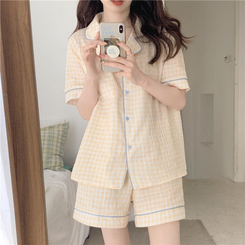其他女棉麻小格子棉纱ins