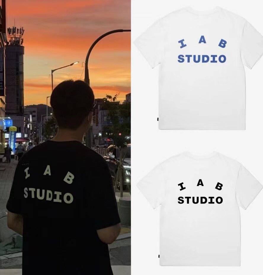 IAB STUDIO男女同款25ss短袖T恤纯棉字母oversize圆领潮牌