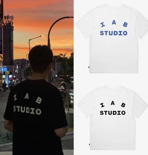 IAB STUDIO男女同款25ss短袖T恤纯棉字母oversize圆领潮牌