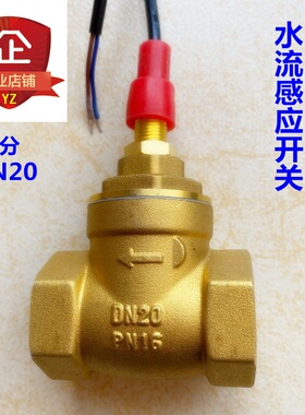 挡板式DN20铜6分内丝水流开关流量传感器带止回功能感应信号开关