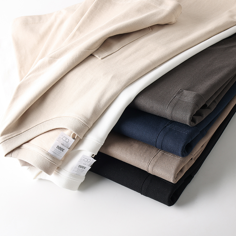 300g双纱新疆长绒棉宽松短袖T恤