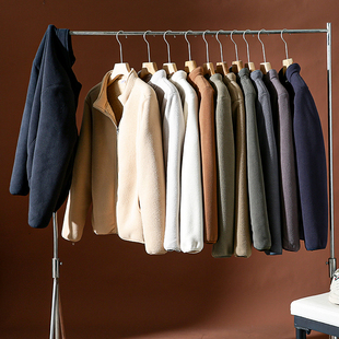 双重保暖！厚实防风！摇粒绒+仿羊羔绒！秋冬男立领加绒夹克外套