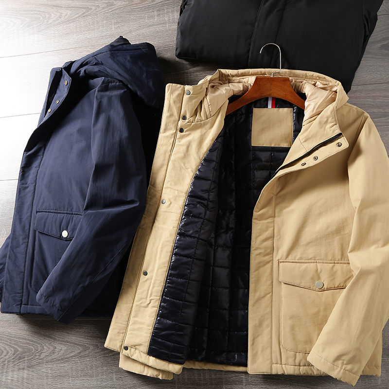 绗棉秋冬休闲户外连帽防水工装