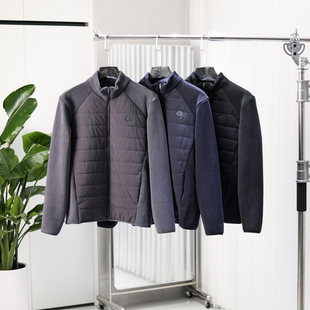 绵羊毛填充!秋冬男防风立领蓄暖保暖羊毛絮片气绒衣简约棉服外套
