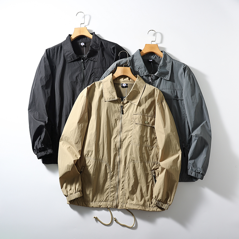 轻量化透气舒适翻领轻工装夹克潮